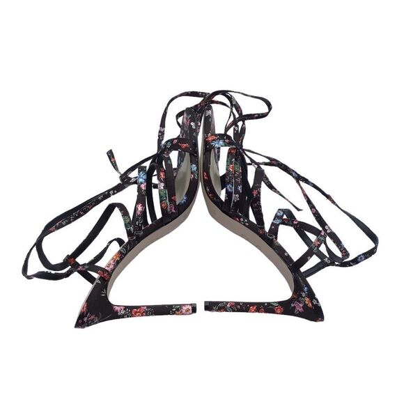Jessica Simpson Black Jexilla Floral Strappy Wrap Sandal Size 11 (43) - Picture 2 of 10